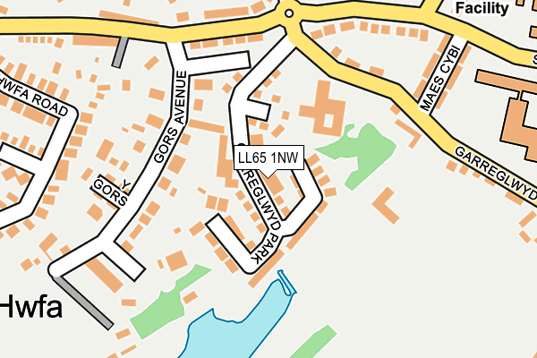 LL65 1NW map - OS OpenMap – Local (Ordnance Survey)