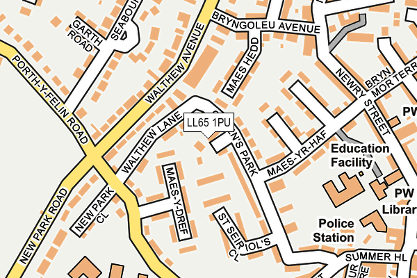 LL65 1PU map - OS OpenMap – Local (Ordnance Survey)