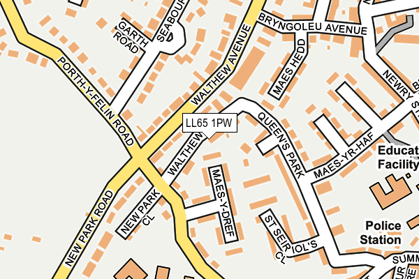 LL65 1PW map - OS OpenMap – Local (Ordnance Survey)