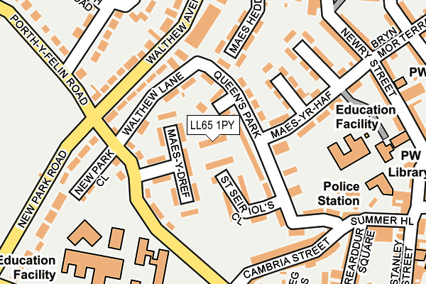 LL65 1PY map - OS OpenMap – Local (Ordnance Survey)