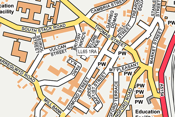 LL65 1RA map - OS OpenMap – Local (Ordnance Survey)