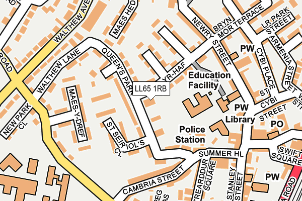 LL65 1RB map - OS OpenMap – Local (Ordnance Survey)