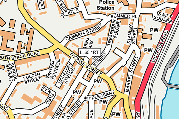 LL65 1RT map - OS OpenMap – Local (Ordnance Survey)