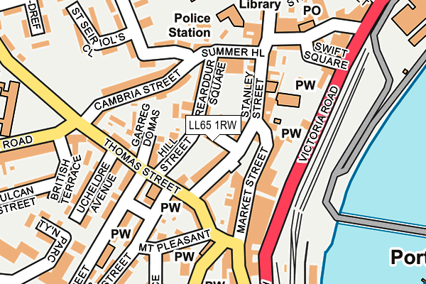 LL65 1RW map - OS OpenMap – Local (Ordnance Survey)