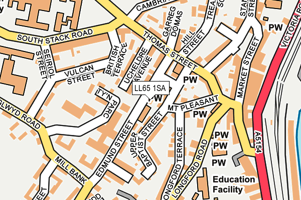 LL65 1SA map - OS OpenMap – Local (Ordnance Survey)