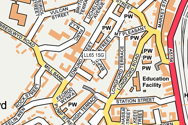 LL65 1SG map - OS OpenMap – Local (Ordnance Survey)