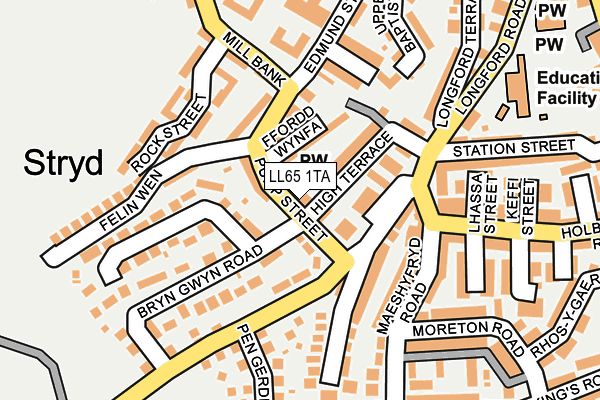 LL65 1TA map - OS OpenMap – Local (Ordnance Survey)