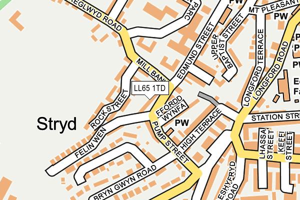 LL65 1TD map - OS OpenMap – Local (Ordnance Survey)