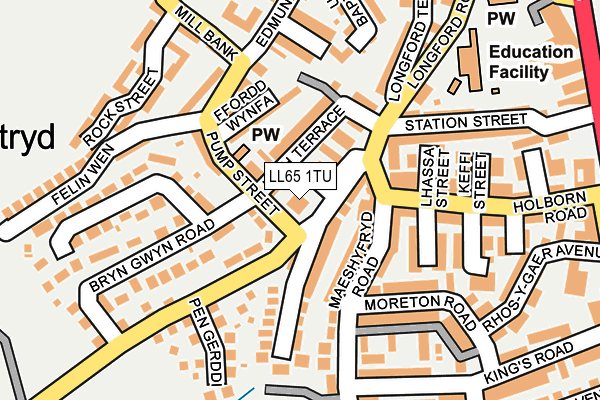 LL65 1TU map - OS OpenMap – Local (Ordnance Survey)