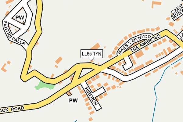 LL65 1YN map - OS OpenMap – Local (Ordnance Survey)