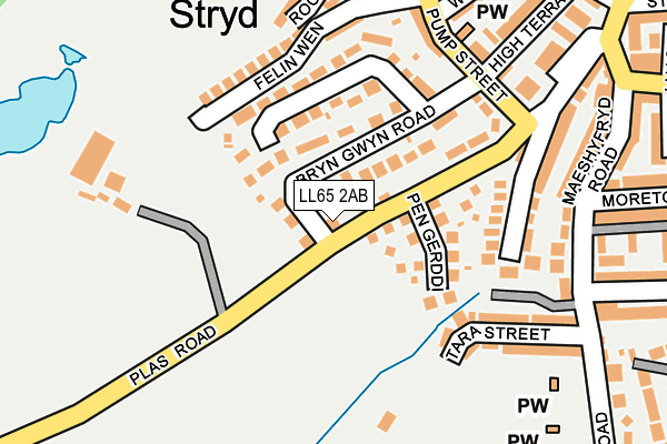 LL65 2AB map - OS OpenMap – Local (Ordnance Survey)