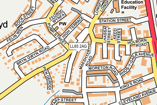 LL65 2AG map - OS OpenMap – Local (Ordnance Survey)