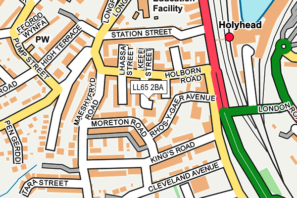 LL65 2BA map - OS OpenMap – Local (Ordnance Survey)