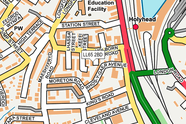 LL65 2BD map - OS OpenMap – Local (Ordnance Survey)