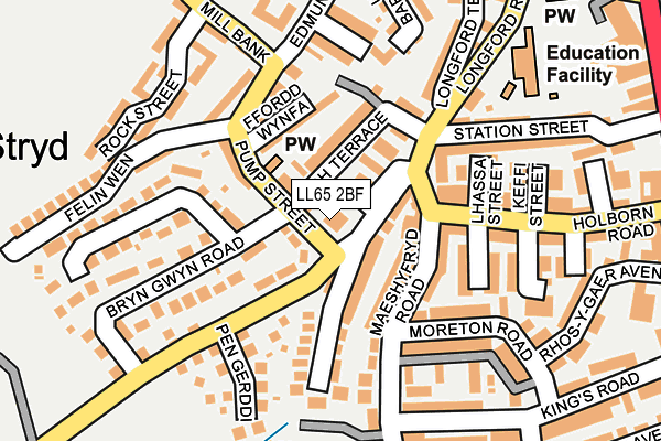 LL65 2BF map - OS OpenMap – Local (Ordnance Survey)
