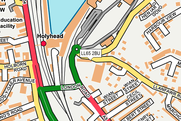 LL65 2BU map - OS OpenMap – Local (Ordnance Survey)