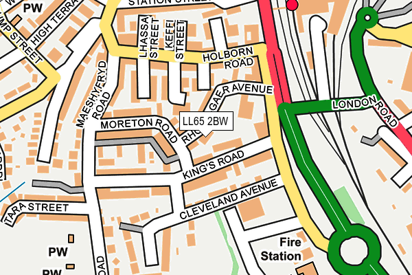 LL65 2BW map - OS OpenMap – Local (Ordnance Survey)