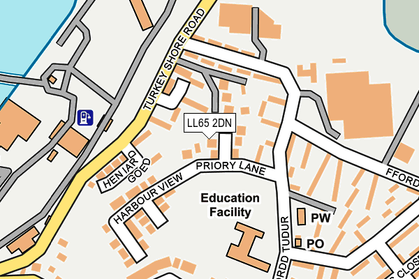 LL65 2DN map - OS OpenMap – Local (Ordnance Survey)