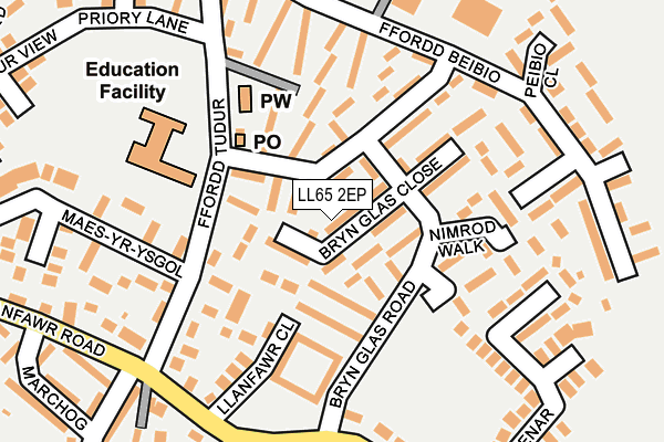 LL65 2EP map - OS OpenMap – Local (Ordnance Survey)