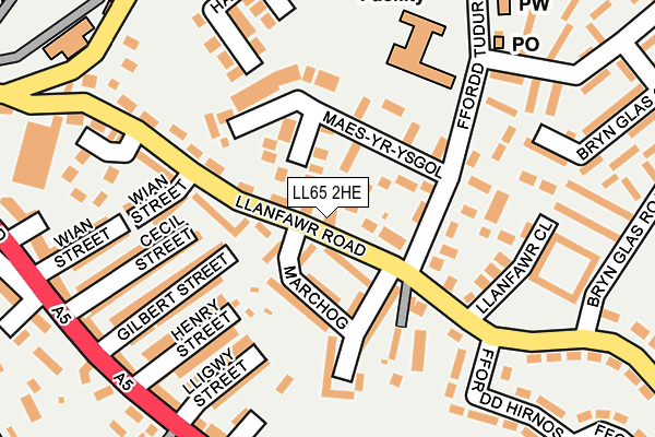 LL65 2HE map - OS OpenMap – Local (Ordnance Survey)