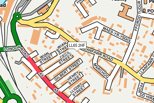 LL65 2HF map - OS OpenMap – Local (Ordnance Survey)