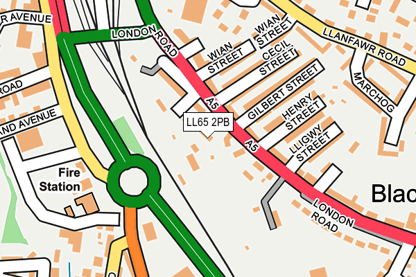 LL65 2PB map - OS OpenMap – Local (Ordnance Survey)