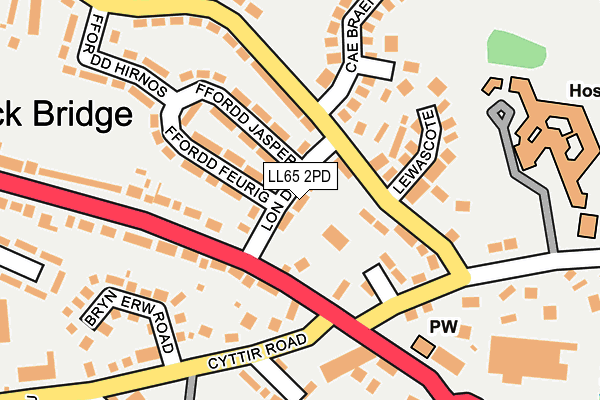 LL65 2PD map - OS OpenMap – Local (Ordnance Survey)