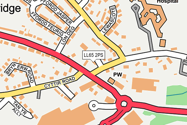 LL65 2PS map - OS OpenMap – Local (Ordnance Survey)