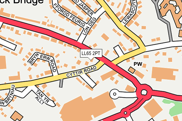 LL65 2PT map - OS OpenMap – Local (Ordnance Survey)