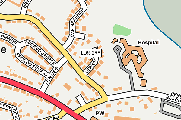 LL65 2RF map - OS OpenMap – Local (Ordnance Survey)