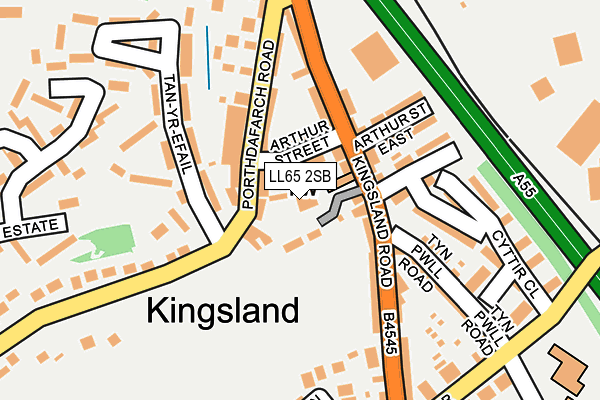 LL65 2SB map - OS OpenMap – Local (Ordnance Survey)