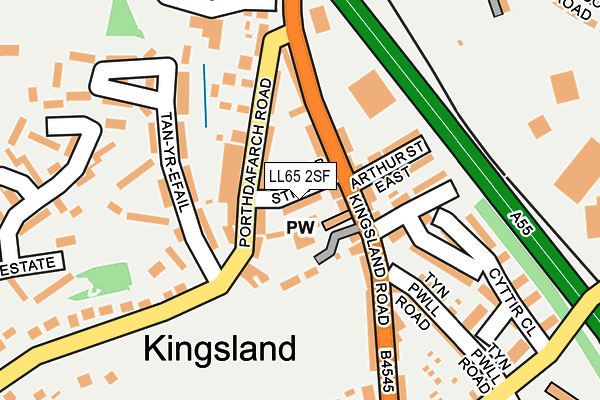 LL65 2SF map - OS OpenMap – Local (Ordnance Survey)