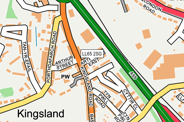 LL65 2SG map - OS OpenMap – Local (Ordnance Survey)