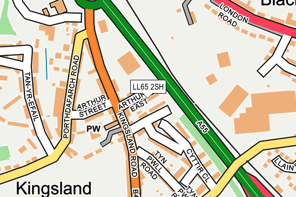 LL65 2SH map - OS OpenMap – Local (Ordnance Survey)