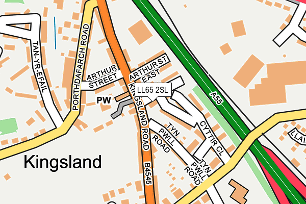 LL65 2SL map - OS OpenMap – Local (Ordnance Survey)