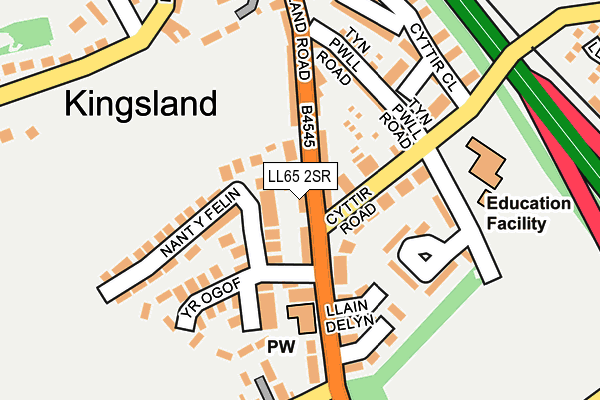 LL65 2SR map - OS OpenMap – Local (Ordnance Survey)