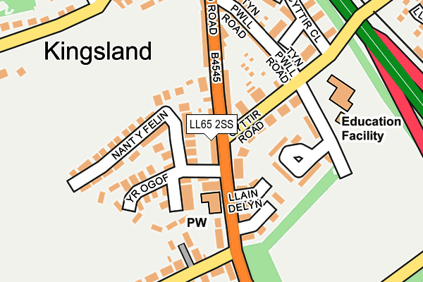 LL65 2SS map - OS OpenMap – Local (Ordnance Survey)