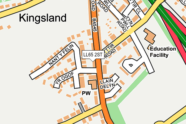 LL65 2ST map - OS OpenMap – Local (Ordnance Survey)