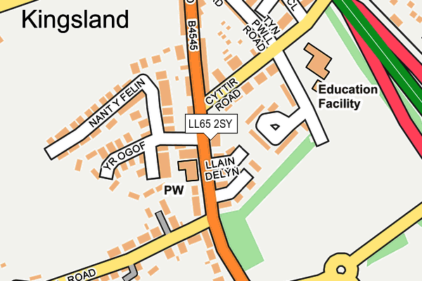 LL65 2SY map - OS OpenMap – Local (Ordnance Survey)