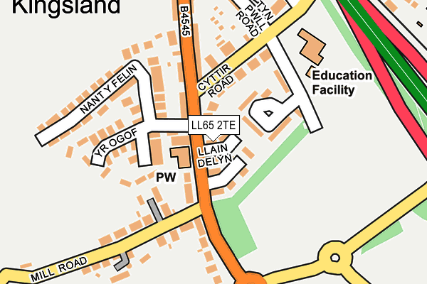 LL65 2TE map - OS OpenMap – Local (Ordnance Survey)