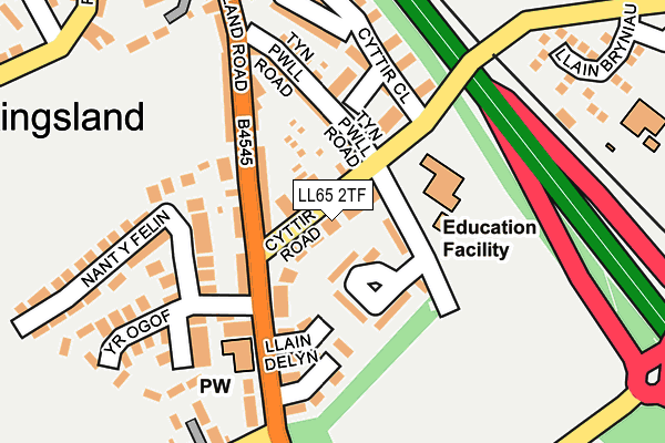 LL65 2TF map - OS OpenMap – Local (Ordnance Survey)