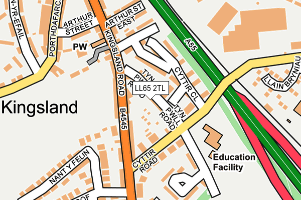 LL65 2TL map - OS OpenMap – Local (Ordnance Survey)