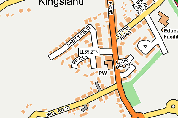 LL65 2TN map - OS OpenMap – Local (Ordnance Survey)