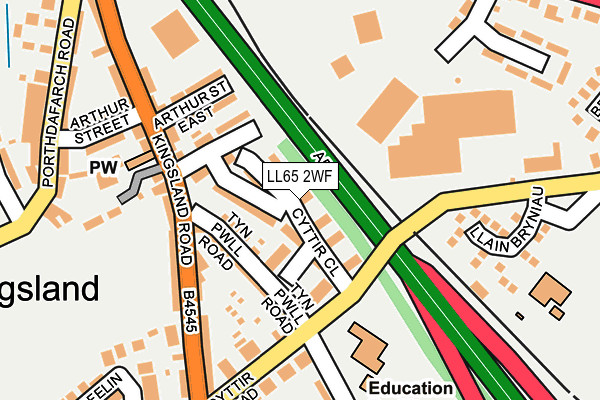 LL65 2WF map - OS OpenMap – Local (Ordnance Survey)