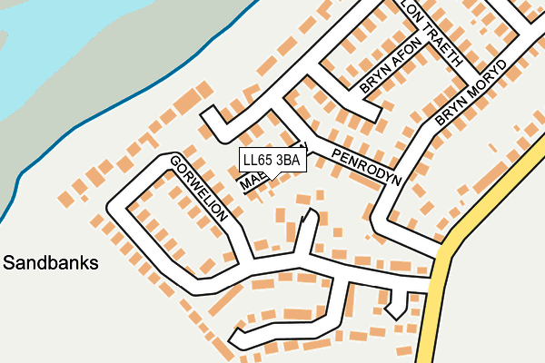 LL65 3BA map - OS OpenMap – Local (Ordnance Survey)