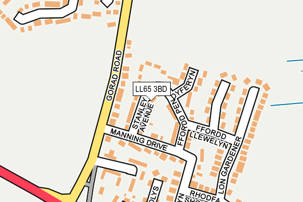 LL65 3BD map - OS OpenMap – Local (Ordnance Survey)