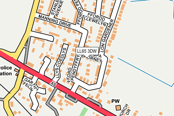 LL65 3DW map - OS OpenMap – Local (Ordnance Survey)
