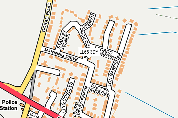 LL65 3DY map - OS OpenMap – Local (Ordnance Survey)