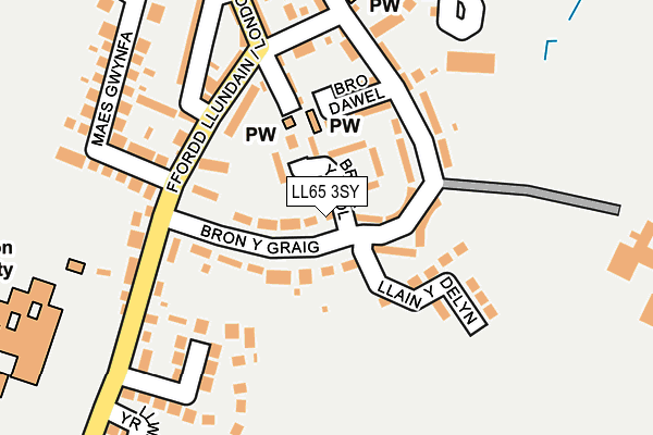 LL65 3SY map - OS OpenMap – Local (Ordnance Survey)