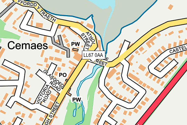LL67 0AA map - OS OpenMap – Local (Ordnance Survey)